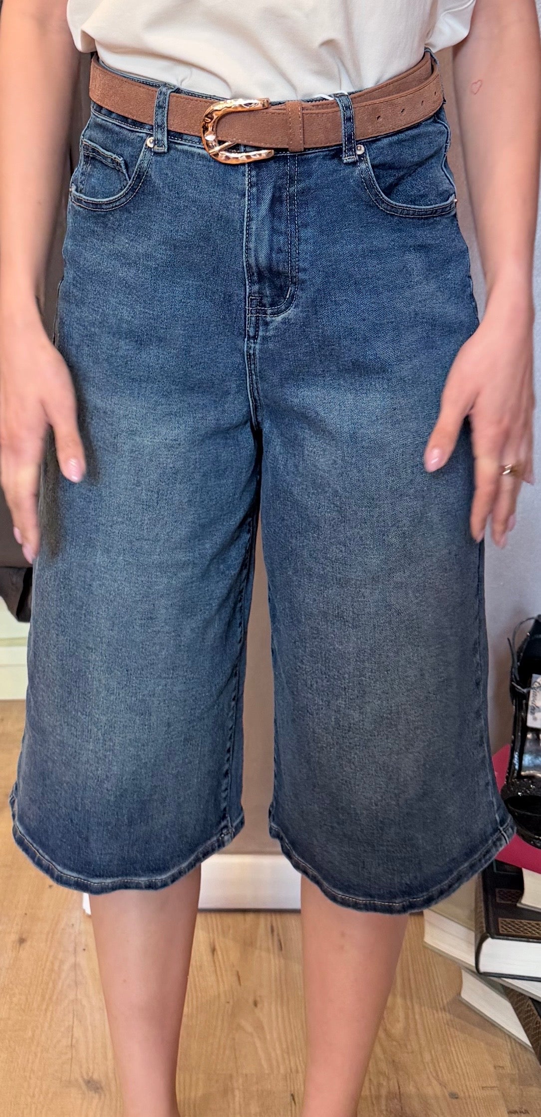 BERMUDA DENIM/ BIANCO