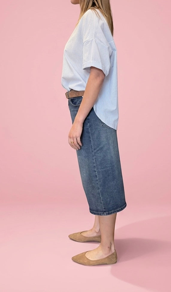 BERMUDA DENIM/ BIANCO