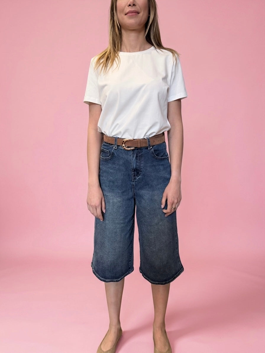 BERMUDA DENIM/ BIANCO