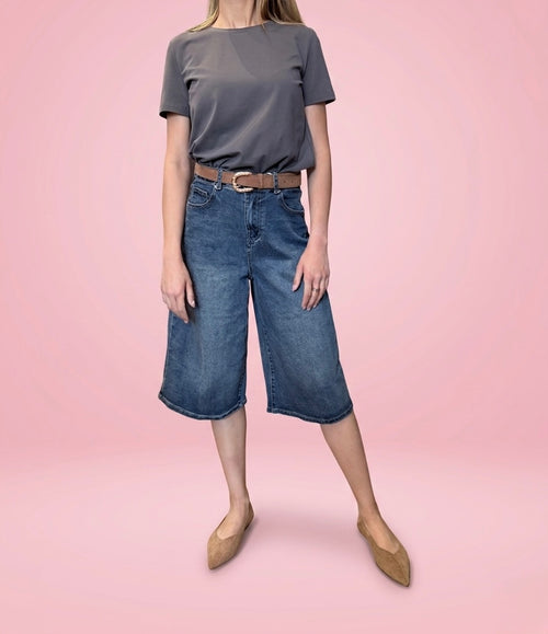 BERMUDA DENIM/ BIANCO
